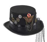 Morain Steampunk - Sombrero de bolos Steampunk, sombrero steampunk, viajero del tiempo, fiesta de Halloween, accesorios superiores para viajeros del tiempo