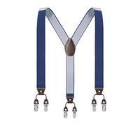 Morain Y Back - Tirantes elásticos ajustables para hombre con 6 clips fuertes, anchos y ajustables, para uso casual y formal, azul, 3.27 x 9.49 x 3.62 pulgadas