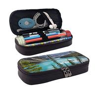 Moraine Lake and The Valley - Estuche para lápices de piel para niñas y niños, bolsa organizadora de papelería escolar