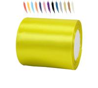 MORAINJAY 100mm Cinta de Satén Ancho,23M Cinta Regalo Limon Amarillo para Envolver Regalos,Cinta de Lazo,Globos,Ramo,Cinta de Cumpleaños Regalo,Cinta de Raso para Vestidos de Bodas Decoración