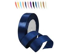 MORAINJAY 20mm Cinta de Satén,23M Cinta Regalo Azul Marino para Envolver Regalos,Cinta de Lazo,Cinta de Globos,Cinta de Ramo,Cinta de Cumpleaños Regalo,Cinta de Raso para Vestidos de Bodas Decoración