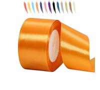 MORAINJAY 50mm Cinta de Satén Ancho,23M Cinta Regalo Naranja para Envolver Regalos,Cinta de Lazo,Globos,Cinta de Ramo,Cinta de Cumpleaños Regalo,Cinta de Raso para Vestidos de Bodas Decoración