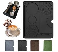 MORAINJAY Alfombrilla de café 2 en 1, 20 x 25 cm, alfombrilla de silicona color negro espresso, apta para lavavajillas, duradera, multifunción de 51 mm/53 mm/58 mm