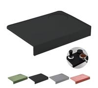 MORAINJAY Alfombrilla de café con soporte de esquina estabilizador, 15 x 20 cm, alfombrilla de silicona antideslizante para espresso, alfombrilla reforzada negra, accesorio de barista apto para