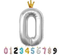 MORAINJAY Ballon 10 Ans Anniversaire,Foil Ballons Chiffre 0 Argent, Numéro 0/1/2/3/4/5/6/7/8/9 Ballon Geant pour Decoration Anniversaires Fête, Ballon Réutilisable de Qualité Supérieure