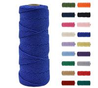 MORAINJAY Cordón de macramé de 2 mm, cuerda de macramé de algodón natural de 100 m, cuerda de algodón azul zafiro, cuerda de cuerda de algodón sin productos químicos para manualidades, arte de