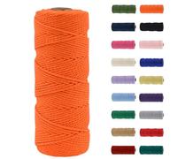 MORAINJAY Cordón de macramé de 2 mm, cuerda de macramé de algodón natural de 100 m, cuerda de algodón naranja para macramé, cuerda de cuerda para manualidades sin productos químicos para manualidades,