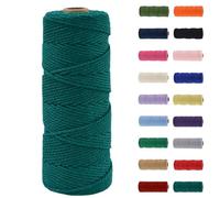 MORAINJAY Cordón de macramé de 2 mm, cuerda de macramé de algodón natural de 100 m, cuerda de algodón de macramé verde oscuro, cuerda de cuerda para manualidades sin productos químicos para