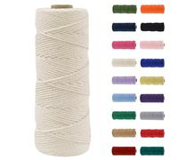 MORAINJAY Cordón de macramé de 2 mm, cuerda de macramé de algodón natural de 100 m, cuerda de algodón de macramé blanco roto sin productos químicos para manualidades, arte de macramé, envoltura de