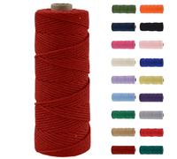 MORAINJAY Cordón de macramé de 2 mm, cuerda de macramé de algodón natural de 100 m, cuerda de algodón de macramé rojo vino, cuerda de cuerda para manualidades sin productos químicos para manualidades,