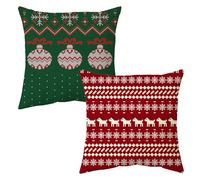 MORAINJAY Funda de Cojines Navideño,45x45cm Cojines Sofa Navidad Juego de 2,Sofas Decoracion Fundas de Cojines en Lino,Decoracion Navidad Hogar para Dormitorio Sofá Cama(E)