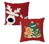 MORAINJAY Funda de Cojines Navideño,45x45cm Cojines Sofa Navidad Juego de 2,Sofas Decoracion Fundas de Cojines en Lino,Decoracion Navidad Hogar para Dormitorio Sofá Cama(B)