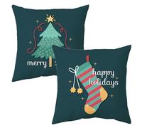 MORAINJAY Funda de Cojines Navideño,45x45cm Cojines Sofa Navidad Juego de 2,Sofas Decoracion Fundas de Cojines en Lino,Decoracion Navidad Hogar para Dormitorio Sofá Cama(G)