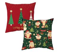 MORAINJAY Funda de Cojines Navideño,45x45cm Cojines Sofa Navidad Juego de 2,Sofas Decoracion Fundas de Cojines en Lino,Decoracion Navidad Hogar para Dormitorio Sofá Cama(I)