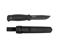 Morakniv Garberg - Cuchillo de supervivencia de hoja fija de acero al carbono con vaina de poliéster, negro, 10 cm
