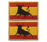 Morale Patch Brazalete Con Bandera Taurina Española Bordada Etiqueta De Tela Parche Bordado Insignia De Moral De