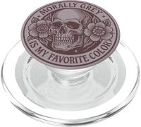 Morally Grey es mi Color Favorito: Floral Skull Reader Pink PopSockets PopGrip para MagSafe