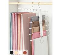 MORALVE Perchas para pantalones que ahorran espacio, 2 unidades de perchas de madera para organizador de armario, perchas para jeans, bufandas, armario, leggings, organización de armario