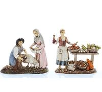 Moranduzzo 2 Oficios para Belén de 8 cm, Escala 1:22 - Standard 8 - Altura del Producto 8 cm - Figuras Irrompibles, Estilo '700, Pintadas a Mano, Escultor M. Landi