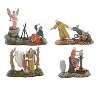 Moranduzzo 4 Pastores para Belén de 10 cm Escala 1:20 - Standard 10 - Figuras irrompibles, Estilo árabe, Pintadas a Mano, Producto Oficial, Escultor M. Landi