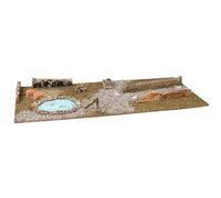 Moranduzzo Base de Madera para Belén - Entornos Rústicos con Lago y Río, 76 x 40 cm, Para Belenes de 8-12 cm - Accesorios Escenográficos, Producto Oficial Hecho en Italia (Base con Lago 76 x 40 cm)