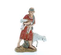 Moranduzzo Buen Pastor Altura 9,1 cm para Belén de 10 cm - Standard 10 - Figura Irrompible, Estilo Árabe, Pintada a Mano, Producto Oficial, Made in Italy, Escultor M. Landi