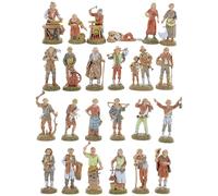 Moranduzzo Grupo de 24 Pastores para Belén de 6 cm - Mini 6 - Escala 1:32 - Figuras Irrompibles Acabadas a Mano, Escultor M. Landi, Made in Italy