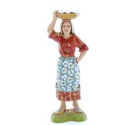 Moranduzzo Mujer con Cesta en la Cabeza para Belén de 10 cm Escala 1:20 - Altura 9,7 cm - Figura en Resina PVC, Irrompible, Estilo ‘700, Pintada a Mano, Escultor M. Landi