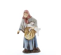 Moranduzzo Mujer con Conejo para Belén de 10 Cm Escala 1:20 - Figuras de Belén Indestructibles - Estilo 700', Pintura Acabada a Mano, Producto Oficial, Escultor M. Landi