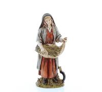 Moranduzzo Mujer con Hoz h 9 cm para Belén de 10 Cm Escala 1:20 - Standard 10 - Figura Irrompible, Estilo Árabe, Pintada a Mano, Escultor M. Landi, Made in Italy
