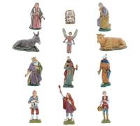 Moranduzzo Set de 12 Personajes del Nacimiento para Belén de 10 cm - STANDARD 10 - Escala 1:20 - Figuras Irrompibles Pintadas a Mano, Escultor M. Landi, Made in Italy