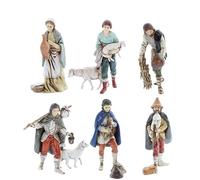 Moranduzzo Set de 6 Pastores con Ovejas para Belén de 11 cm - Standard 11 - Escala 1:20 - Figuras Indestructibles, Pintadas a Mano, Producto Oficial, Escultor M. Landi