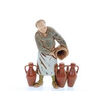 Moranduzzo Tabernero con Vino para Belén de 10 Cm Escala 1:20 - Figuras de Belén Indestructibles - Estilo 700', Pintura Acabada a Mano, Producto Oficial, Escultor M. Landi