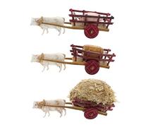 Moranduzzo Trío de Carros Apto para Belén de 6 cm Escala 1:32 - Mini 6 - Figuras Indestructibles, Acabadas a Mano, Escultor M. Landi