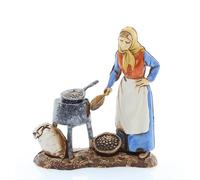Moranduzzo Vendedora de Castañas para Belén de 8 cm, Escala 1:22 - Standard 8 - Altura del Producto 8 cm - Figura Irrompible, Estilo 700, Pintura a Mano, Made in Italy, Escultor M. Landi