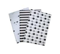 MORANTI Papel de seda de rayas blancas y negras con patrón de lunares, 25 hojas de 19.7 x 27.5 pulgadas para graduación, cumpleaños, regalos, manualidades, decoración de fiestas, bolsas de regalo