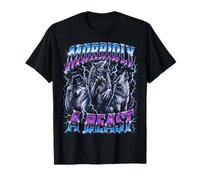 Morbidly A Beast Funny Alpha Wolf Meme Bootleg Y2K Graphic Camiseta