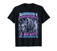 Morbidly A Beast Funny Alpha Wolf Meme Bootleg Y2K Graphic Camiseta