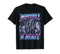 Morbidly A Beast Funny Alpha Wolf Meme Bootleg Y2K Graphic Camiseta