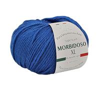 Morbidoso XL Ovillo de lana de merino 100%, resistente al encogimiento, para tejer y crochet, lana de bebé de un solo color, 50 g / 100 metros, para mantas y ropa (Azul real 707)
