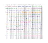 Morblan Cortina de Ducha de diseño único y Original, está Fabricada en PEVA, Antimoho y Totalmente Impermeable, Ecológica Libre de Cloro, Frases motivadoras,180 X 200 cm, Ganchos incluidos.