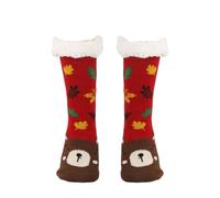 Morbuy 1 Pares Calcetines Termicos para Mujer y Hombre, Calcetines Extra Cálido Cómodos Térmicos Antideslizantes Invierno para el Hogar (Oso pardo,Talla única)