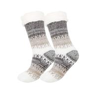 Morbuy 1 Pares Calcetines Termicos para Mujer y Hombre, Calcetines Extra Cálido Cómodos Térmicos Antideslizantes Invierno para el Hogar (A615 Caqui,Talla única)