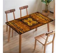 Morbuy 3D Mantel Mesa Rectangular con Bordes Elástica, Manteles de Mesa Antimanchas Mantel Exterior Ajustable Lavable para Cocina, Comedor, Picnic (4FT/122x61cm,Pilones)
