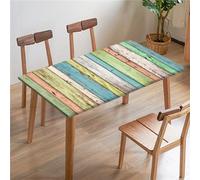 Morbuy 3D Mantel Mesa Rectangular con Bordes Elástica, Manteles de Mesa Antimanchas Mantel Exterior Ajustable Lavable para Cocina, Comedor, Picnic (4FT/122x61cm,Grano de Madera E)