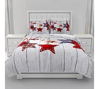 Morbuy 3D Navidad Juego de Fundas de Edredón con Funda Nórdica de Microfibra y 2 Funda de Almohada (Adornos navideños,220x240cm)