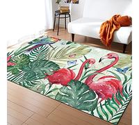 Morbuy Alfombras Grandes para Salon, Habitacion, Alfombra de Área del Piso, 3D Flamenco Impresión Antideslizantes Mats de Puerta, Alfombras de Decoración (50x80cm,Plantas Tropicales)