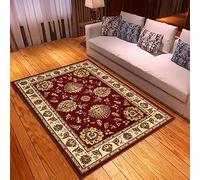 Morbuy Alfombras Grandes para Salon, Habitacion, Alfombra de Área del Piso, Clásico Retro Moderno Antideslizantes Mats de Puerta, Alfombras de Decoración (Rojo,80x120cm)