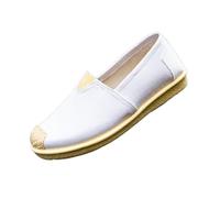 Morbuy Alpargatas Mujer Planas 35-40, Lindo Patrón Zapatillas Esparto Mujer Cerradas Alpargatas Boda Sencillas y Cómodas Zapatillas Esparto Hombre Espardeñas Sin Cordones (Blanco,37)