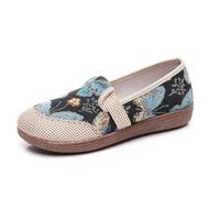 Morbuy Alpargatas Mujer Planas 36-41, Zapatillas Esparto Mujer Cerradas Alpargatas Boda Sencillas y Cómodas Zapatillas Esparto Hombre Espardeñas Sin Cordones Transpirables Mariposa (Negro,36)